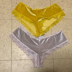2 Victoria's Secret Cheeky Cutout (NWT Velvet Lace Underwear) NEVER WORN